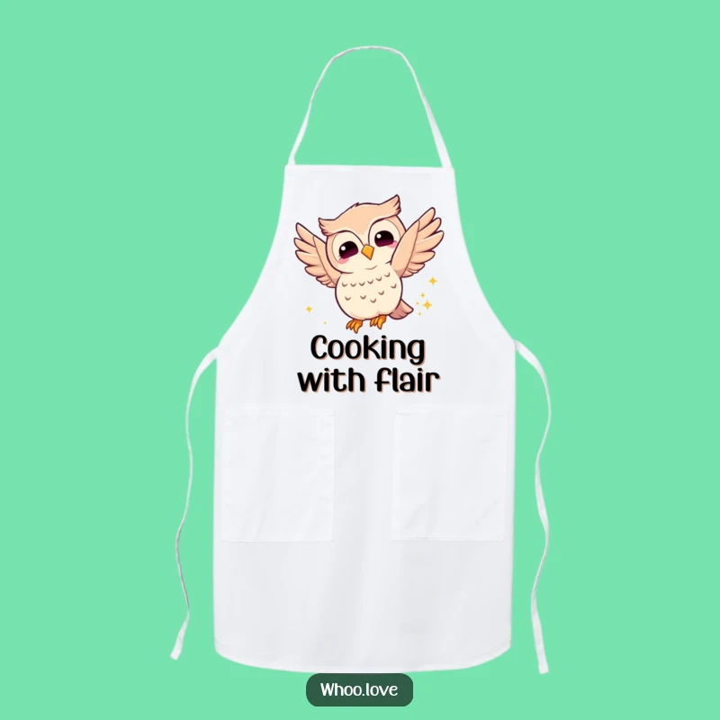 Funny Joyful Owl Apron: Cook with Sparkle and Magical Delight in the Kitchen