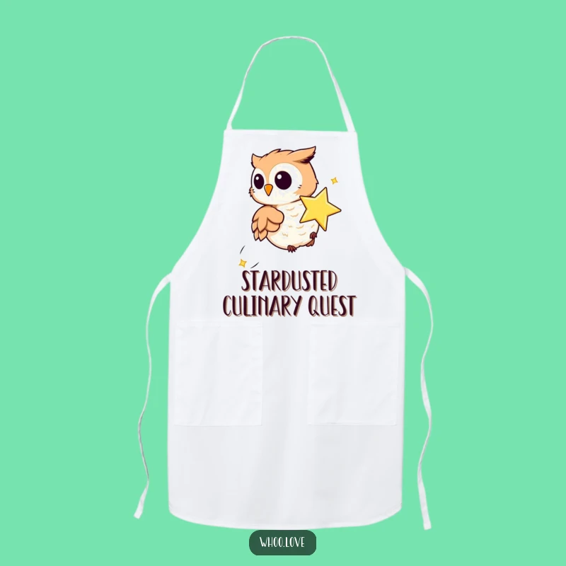 Funny Playful Owl Star Apron: Cook Up Some Magic & Merriment