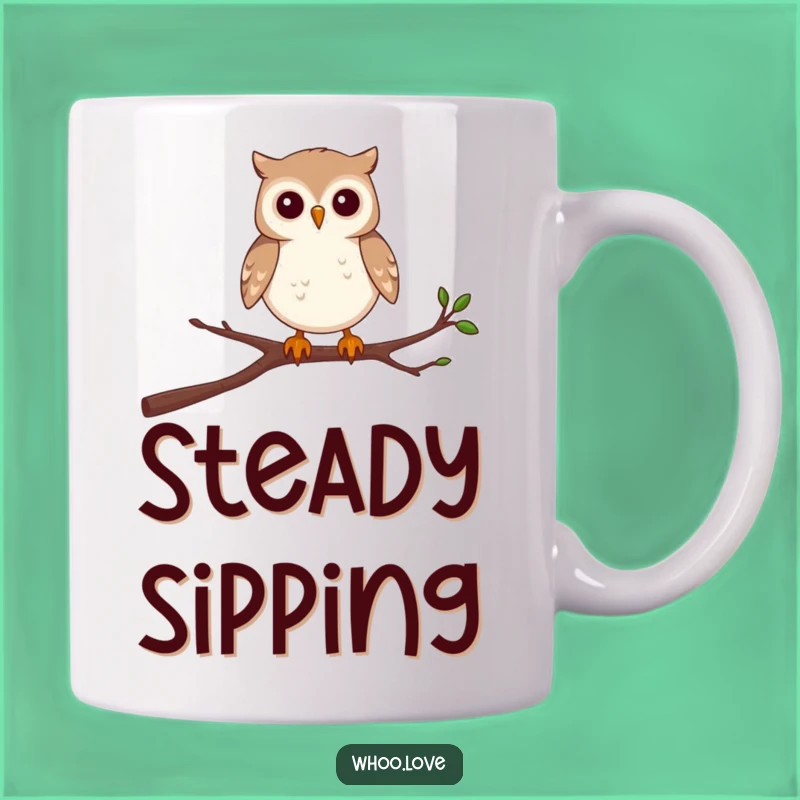 Funny Owl Mug: Wobbly Balance Challenge - Determined Funny Gift
