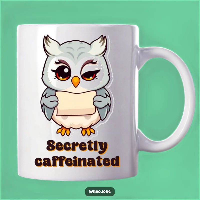 Funny Winking Owl Scroll Mug: Secret Message Gift for Wise Owls