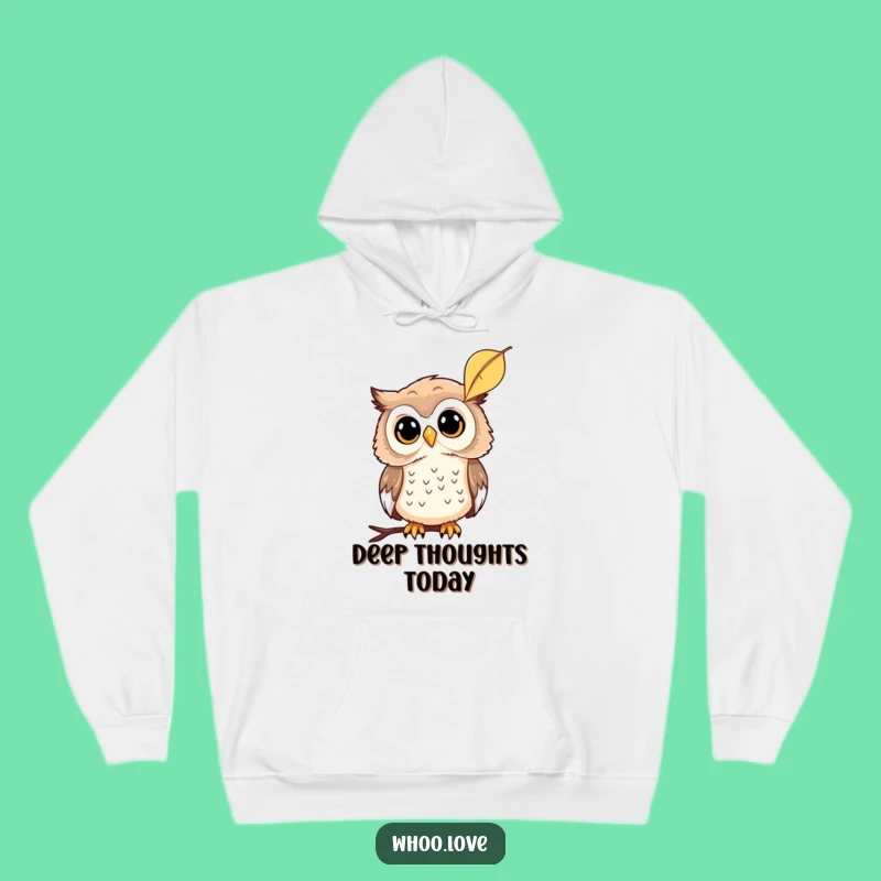 Funny Curious Owl Leaf Hoodie: Cozy Up and Ponder