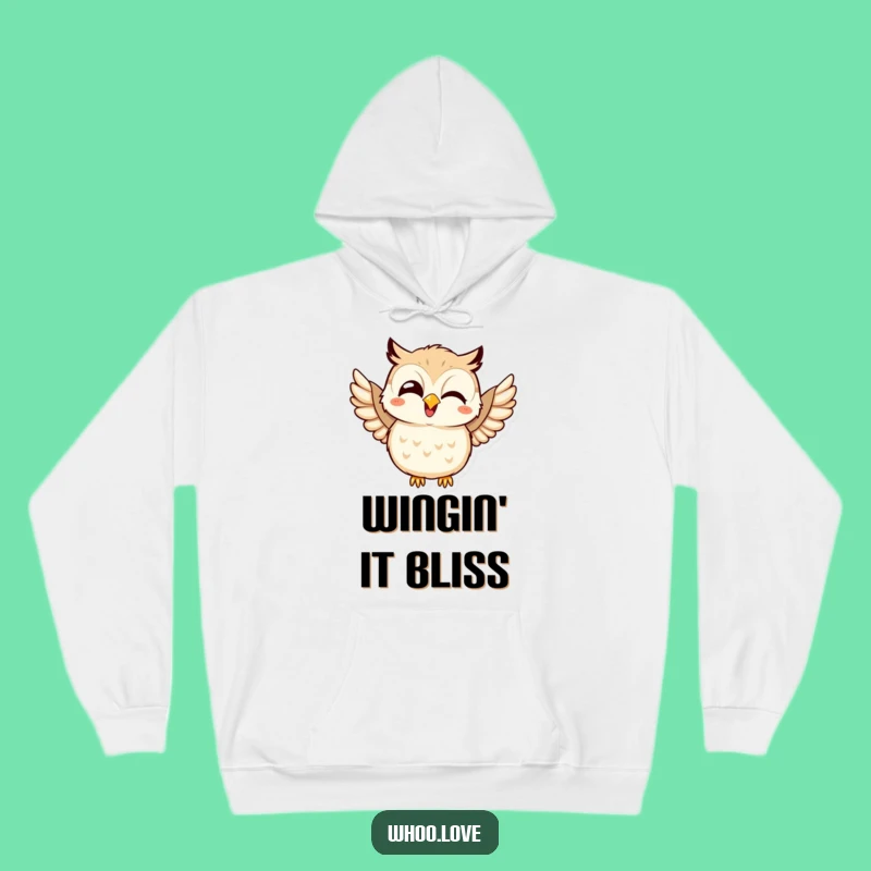 Funny Giggling Kawaii Owl Hoodie - Cozy Joy for Chilly Days