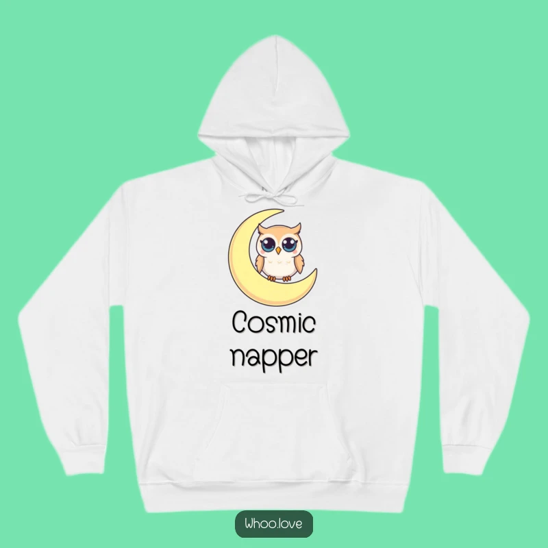 Funny Owl Moon Hoodie: Curious Character - Cozy Funny Gift for Night Owls