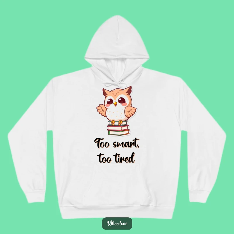 Cozy Funny Kawaii Owl Balancing Books Hoodie: Perfect Warm Funny Gift