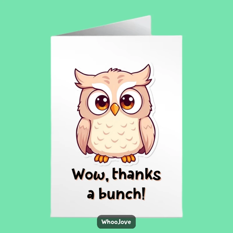 Free Printable Surprise Owl Thank You Card - Funny Downloadable Expressing Gratitude