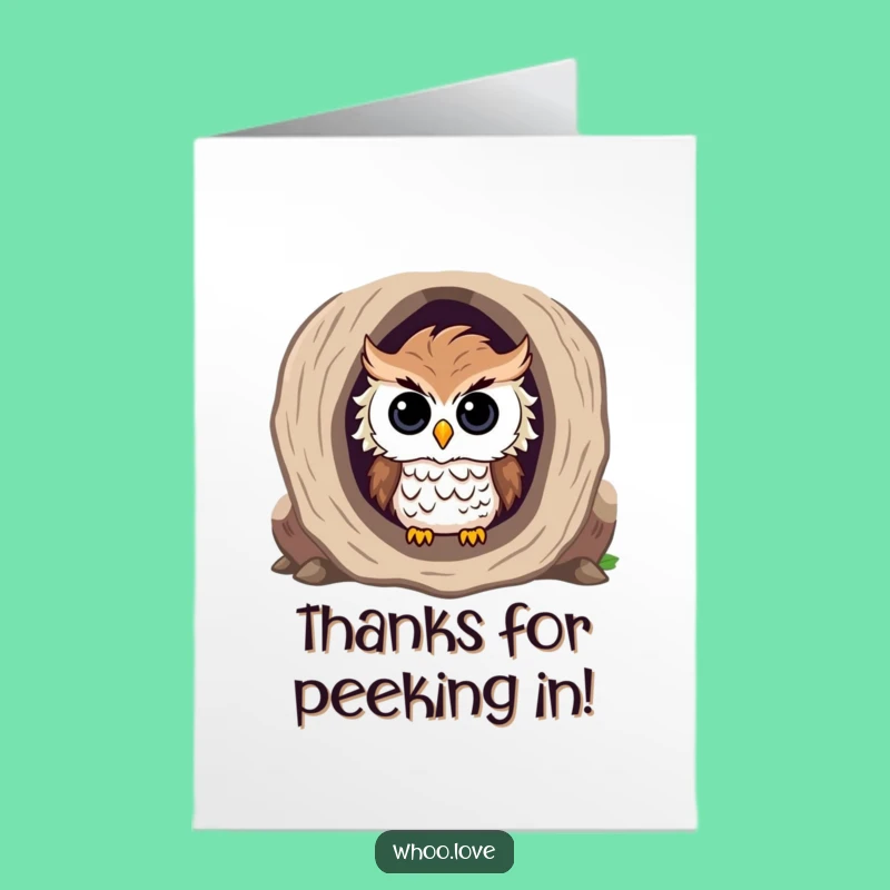 Free Printable Thank You Card: Owl's Peek of Thanks - Cute Downloadable!