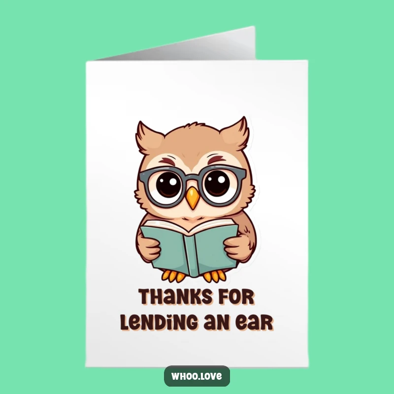 Free Printable Thank You Card: Spectacled Owl Reads - Express Gratitude Smartly