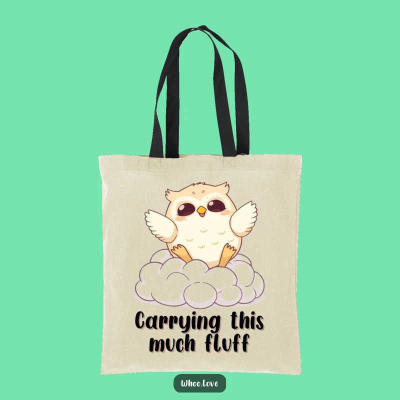 Funny Chubby Owl Cloud Tumble Tote Bag: Carry Humor & Essentials in Style
